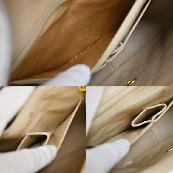 CHANEL CC Mini Matelasse Chain Shoulder Bag Leather Beige GHW Vintage 325RP048 - Picture 13 of 16